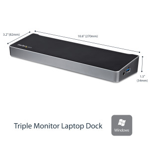 Startech Triple-Monitor USB 3.0 Docking Station - 1x HDMI - 2x DisplayPort Computing Dock / Port Repeater