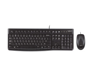 Logitech Desktop MK120 keyboard Mouse included USB QWERTY English Black