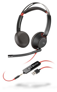 Poly Blackwire C5220 Wired Black, Red Headset