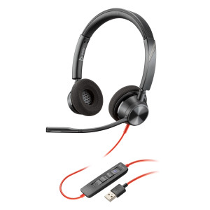 Plantronics Blackwire 3320 USB-A (Poly) Wired Dual-Ear Stereo Headset w/ Boom Mic