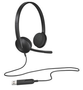 Logitech H340 USB Computer Headset Wired Black Headset