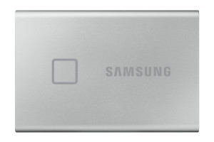 Samsung Portable SSD T7 Touch 500GB - Silver 500 GB USB Type-C 256-bit AES Silver Portable SSD