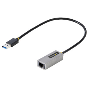 StarTech.com USB to Ethernet Adapter, USB 3.0 to 10/100/1000 Gigabit Ethernet LAN Converter for Laptops, 1ft/30cm Attached Cable, USB to RJ45 Adapter, NIC Adapter, USB Network Adapter