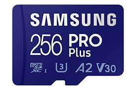 Samsung PRO Plus 256 GB MicroSDXC Class 3 (U3) V30 A2 Memory Card