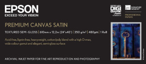 Epson Premium Canvas Satin, 24" x 12,2 m, 350g/m? 12.2 m Printing Paper