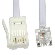 3m Two Wire RJ11 (M) BT (M) Crossover